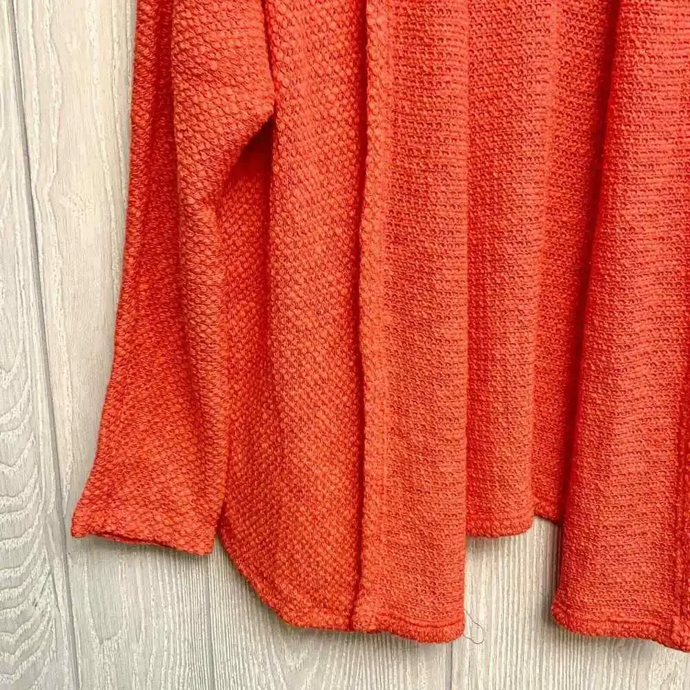 Velvet By Graham And Spencer Coral Hibiscus Orange Cardigan Sweater Small NWT